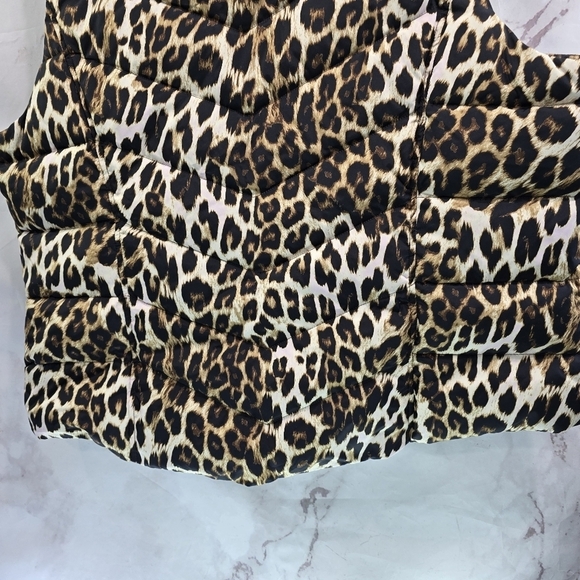 Lands End Vest Womens 2X Leopard Down Puffer Insulated Quilted Goose Puffy - Picture 7 of 10